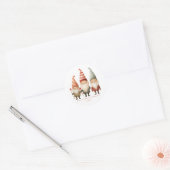 Schattigee kerst kabouters ronde Stickers (Envelop)