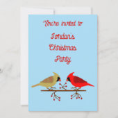 Schattigee Kerst Kardinalen en Rode Bessen Custom Kaart (Voorkant)