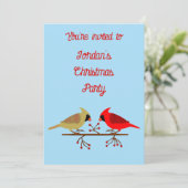 Schattigee Kerst Kardinalen en Rode Bessen Custom Kaart (Staand voorkant)