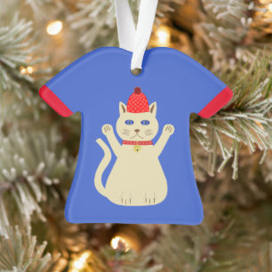 Schattigee kerst kat aangepaste naam ornament
