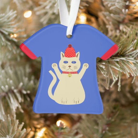 Schattigee kerst kat aangepaste naam ornament (Boom)