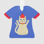 Schattigee kerst kat aangepaste naam ornament (voorkant)