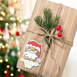 Schattigee Kerst Kat Cartoon Grappig Gezegde Sticker