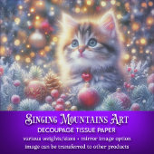 Schattigee Kerst Kat Craft Decoupage Tissuepapier