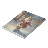 Schattigee kerst kat schaatsen speels notitieblok (Linkerzijde)