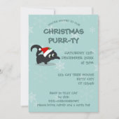 Schattigee Kerst Kat Vakantie Feestuitnodigingen Kaart (Voorkant)