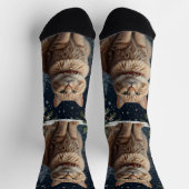 Schattigee kerst kat wintervakantie groen sokken (Top)