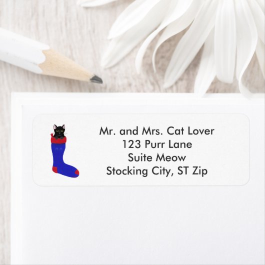 Schattigee Kerst Katten Adresetiketten Etiket (Insitu)