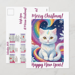 Schattigee Kerst Kattenkalender 2025 gepersonalise Feestdagenkaart