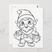 Schattigee Kerst kinder kleurstof elf Briefkaart (Voorkant / Achterkant)