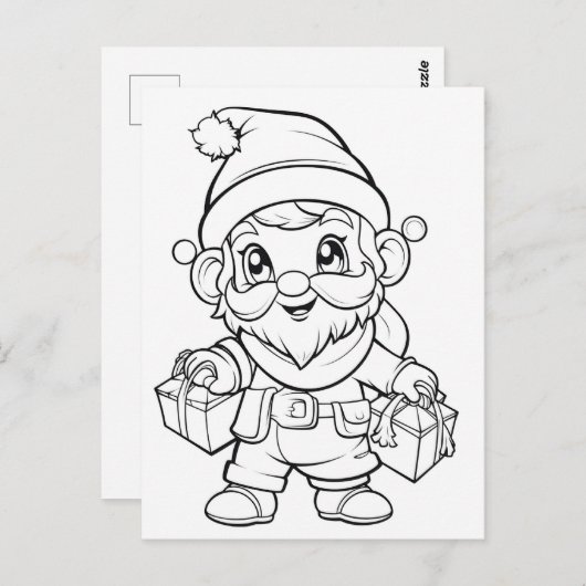 Schattigee Kerst kinder kleurstof elf Briefkaart (Voorkant / Achterkant)
