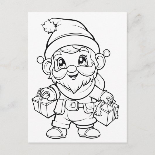 Schattigee Kerst kinder kleurstof elf Briefkaart (Voorkant)