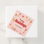 Schattigee kerst kinder vakantie feestuitnodiging bedankjes labels (In situ)