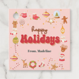 Schattigee kerst kinder vakantie feestuitnodiging bedankjes labels