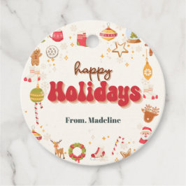 Schattigee kerst kinder vakantie feestuitnodiging bedankjes labels