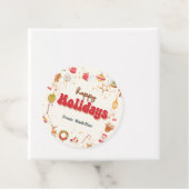 Schattigee kerst kinder vakantie feestuitnodiging bedankjes labels (In situ)