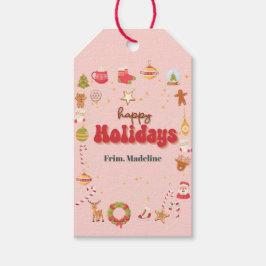 Schattigee kerst kinder vakantie feestuitnodiging cadeaulabel