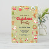 Schattigee kerst kinder vakantie feestuitnodiging kaart (Staand voorkant)