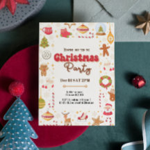 Schattigee kerst kinder vakantie feestuitnodiging