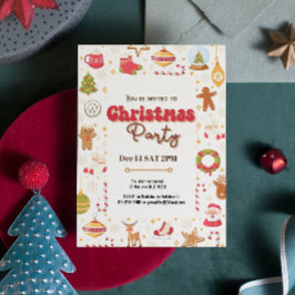 Schattigee kerst kinder vakantie feestuitnodiging kaart