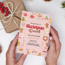 Schattigee kerst kinder vakantie feestuitnodiging