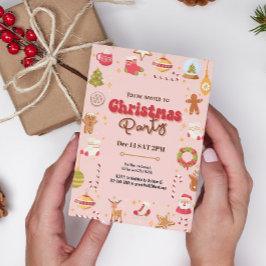 Schattigee kerst kinder vakantie feestuitnodiging kaart