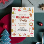 Schattigee kerst kinder vakantie feestuitnodiging kaart