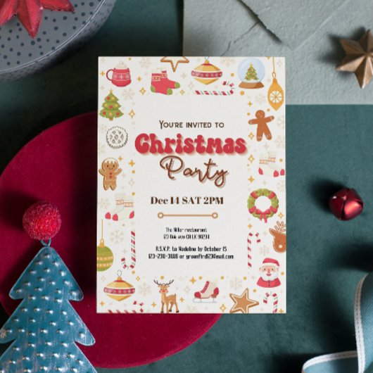 Schattigee kerst kinder vakantie feestuitnodiging kaart