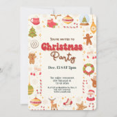 Schattigee kerst kinder vakantie feestuitnodiging kaart (Voorkant)