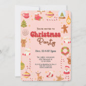 Schattigee kerst kinder vakantie feestuitnodiging kaart (Voorkant)