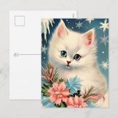 Schattigee Kerst  Kitten Briefkaart | Schattig (Voorkant / Achterkant)
