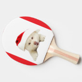 Schattigee kerst kitten & hart lijn kunst tafeltennisbatje (Zijkant)