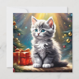 Schattigee Kerst Kitten Square Kaart