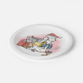 Schattigee Kerst Kittens spelen met Gifts Cartoon Papieren Bordje (Gekanteld)