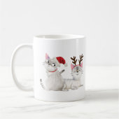 Schattigee Kerst Kitty Kat Santa Hoed & Antlers Koffiemok (Links)