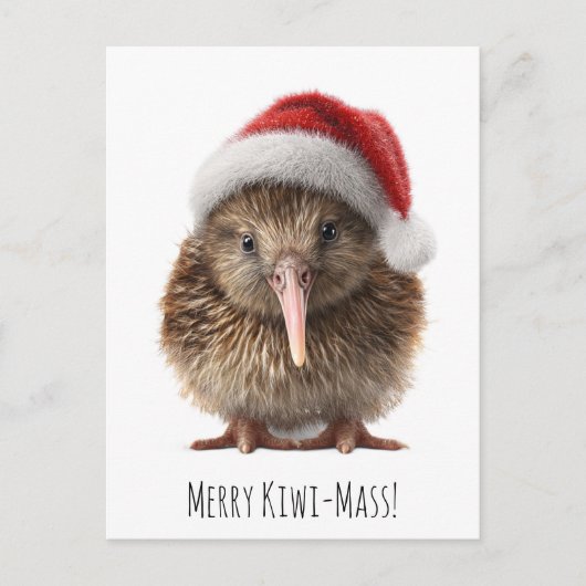 Schattigee kerst kiwi, op maat briefkaart (Voorkant)
