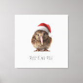 Schattigee kerst kiwi, op maat canvas afdruk (Voorkant)