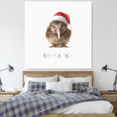 Schattigee kerst kiwi, op maat canvas afdruk (Insitu (Slaapkamer))