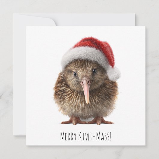 Schattigee kerst kiwi, op maat kaart (Voorkant)