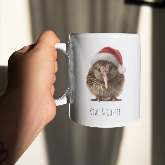 Schattigee kerst kiwi, op maat koffiemok