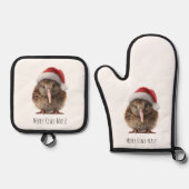 Schattigee kerst kiwi, op maat ovenwant & pannenlap set (Voorkant)