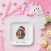 Schattigee kerst kiwi, op maat papieren bordje (Feest)