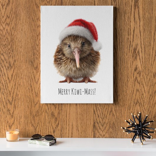 Schattigee kerst kiwi, op maat poster