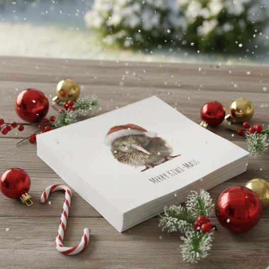 Schattigee kerst kiwi, op maat servet