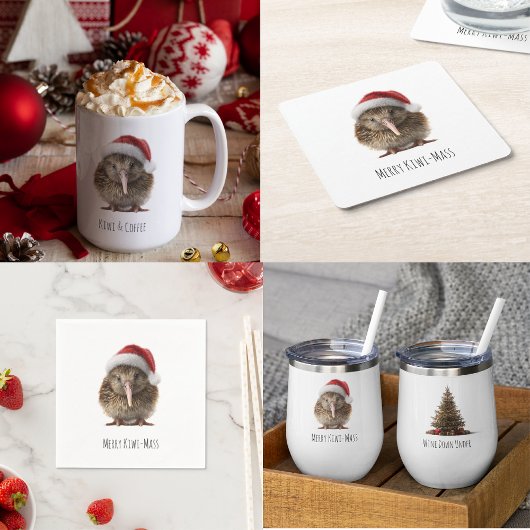 Schattigee kerst kiwi, op maat servet