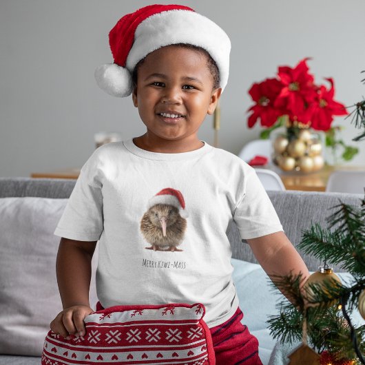 Schattigee kerst kiwi, op maat t-shirt