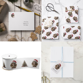 Schattigee kerst kiwi, op maat tissuepapier