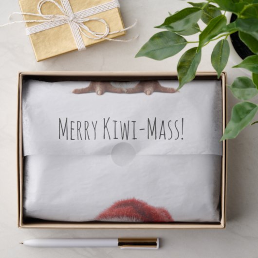 Schattigee kerst kiwi, op maat tissuepapier (Geschenk)
