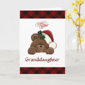 Schattigee kerst kleindochter kerst Kaart (Gele Bloem)