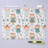 Schattigee kerst kleine meisje patroon tissuepapier (Craft)